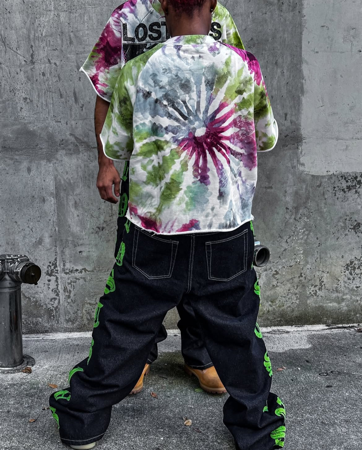 "GEEKER" TYE-DYE CUTOFF SHIRT