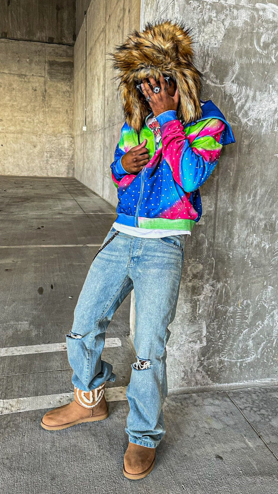 "LOST SWIRL" ZIP-UP JACKET