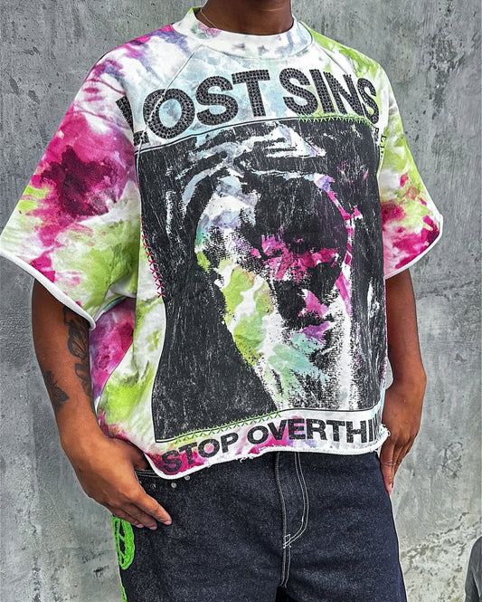 "GEEKER" TYE-DYE CUTOFF SHIRT